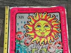 Tarot Card Vintage Poster Blacklight Mylar 1971 The Sun LE SOLEIL Styga Occult