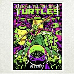 Teenage Mutant Ninja Turtles Underground Hand Pulled Black Light Screen print