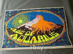 The Age Of Aquarius Black Light Vintage Poster Psychedelic Hip Products