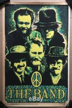 The Band Original Vintage Blacklight Poster 1970 Psychedelic Music Pinup Beeghly