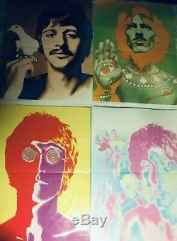 The Beatles Authentic Psychedelic 4 Posters Richard Avedon 1967 Look Magazine