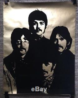 The Beatles Blacklight Original vintage poster Flocked Velvet 60s Music Pin-up