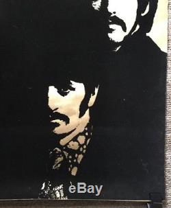 The Beatles Blacklight Original vintage poster Flocked Velvet 60s Music Pin-up