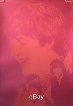 The Beatles Original Poster Vintage Blacklight Pin-up 1960s Silkscreen Retro UV
