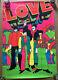 The Beatles All You Need Is Love Original Vintage Blacklight Poster 1960s Music