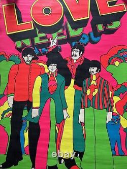 The Beatles all you need is love original Vintage blacklight Poster 1960s Music