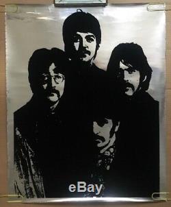 The Beatles blacklight poster original vintage Pin-up Mylar Silver Psychedelic