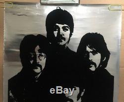 The Beatles blacklight poster original vintage Pin-up Mylar Silver Psychedelic