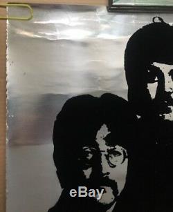 The Beatles blacklight poster original vintage Pin-up Mylar Silver Psychedelic