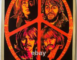 The Beatles original vintage black light poster psychedelic Beeghley pin-up 60's