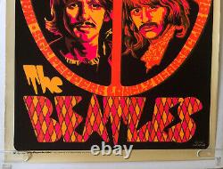 The Beatles original vintage black light poster psychedelic Beeghley pin-up 60's