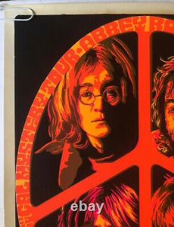 The Beatles original vintage black light poster psychedelic Beeghley pin-up 60's