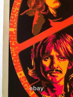 The Beatles original vintage black light poster psychedelic Beeghley pin-up 60's