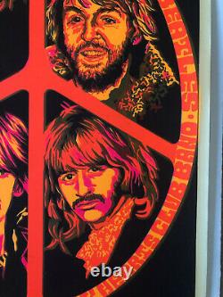 The Beatles original vintage black light poster psychedelic Beeghley pin-up 60's