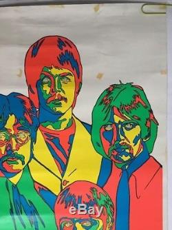 The Beatles original vintage blacklight poster Psychedelic Pin-up 1960's Davis