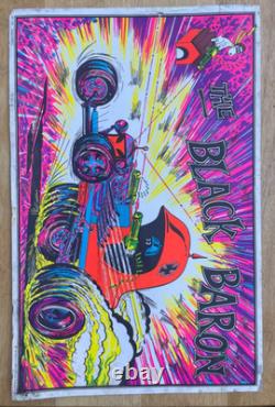 The Black Baron Blacklight Poster, 1970's 17 x 11.25