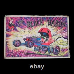 The Black Baron Snoopy Vintage Blacklight Poster Hot Rod Dragster Psychedelic UV