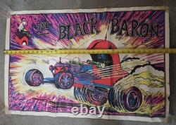 The Black Baron Snoopy Vintage Blacklight Poster Hot Rod Dragster Psychedelic UV