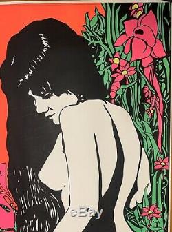 The Burden Of Life Is Love Original Vintage Blacklight Poster 1960s 1969 Nude