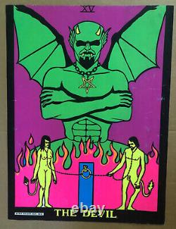 The Devil blacklight vintage poster silkscreen 1969 Pro Arts Man Woman Star