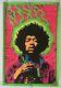 The Experienced Vintage Blacklight Poster Jimi Hendrix Fire & Flames Joe Roberts