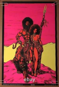 The Rulers II Original Vintage Blacklight Poster 1971 psychedelic couple panther