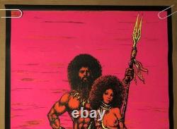 The Rulers II Original Vintage Blacklight Poster 1971 psychedelic couple panther