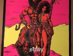 The Rulers II Original Vintage Blacklight Poster 1971 psychedelic couple panther