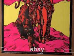 The Rulers II Original Vintage Blacklight Poster 1971 psychedelic couple panther
