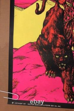 The Rulers II Original Vintage Blacklight Poster 1971 psychedelic couple panther