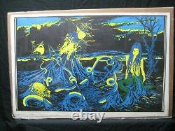The Storm Sea Monster Nautical Black Light Vintage Poster 1970 Cng1725