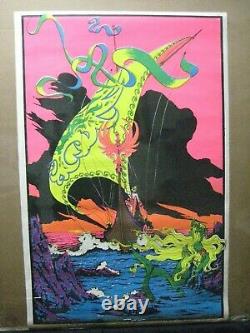 The Viking Black Light Vintage Poster 1971 Nautical Psychedelic Cng1187