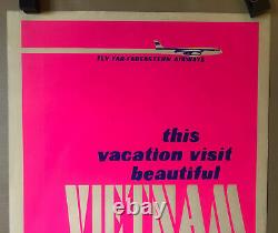This Vacation Visit Vietnam Original Vintage Blacklight Poster 1970s War Pinup