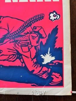 This Vacation Visit Vietnam-Vintage Blacklight Poster 1970s 23x35