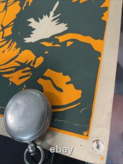 This vacation visit Vietnam black light poster original vintage orange 1970s