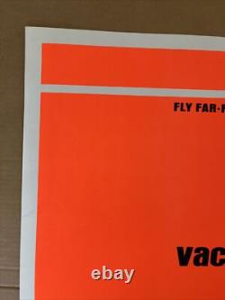 This vacation visit Vietnam black light poster original vintage orange 1970s pea