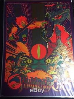 Thundercats Poster Print rare blacklight Bandai 80s gold foil