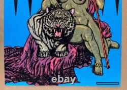 Tigress Vintage Poster Blacklight Pro Arts 1977 Warrior Woman Tiger Velvet 1970s