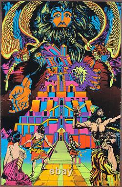 Tower Of Babel Blacklight Poster by Jean Mitchell The Third Eye 1971 Psychedelic