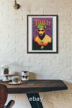 Tupac 2Pac Poster 90s Hip Hop Rapper Trippy Psychedelic Blacklight Decor