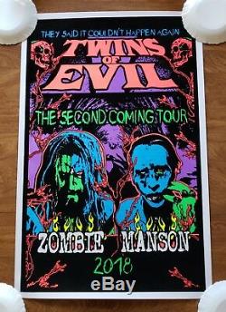 Twins of Evil Marilyn Manson Rob Zombie VIP Lanyard, Black light Poster, Patch +