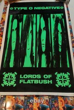 Type O Negative Lords of Flatbush 1996 Blacklight Poster Blue Grape Scorpio Rare