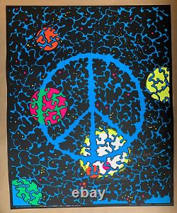 UNIVERSAL PEACE VINTAGE 1971 BLACKLIGHT HEADSHOP POSTER By WESPAC VISUAL W296
