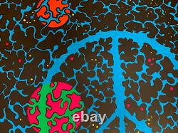 UNIVERSAL PEACE VINTAGE 1971 BLACKLIGHT HEADSHOP POSTER By WESPAC VISUAL W296