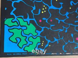 UNIVERSAL PEACE VINTAGE 1971 BLACKLIGHT HEADSHOP POSTER By WESPAC VISUAL W296