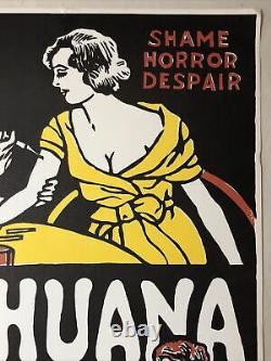 Ultra Rare Original 1967 Morgan Love Marihuana Marijuana Weed Black Light Poster