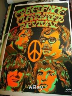 Unopened Creedence Clearwater Revival 1969 Ccr Vintage Blacklight Rock Poster