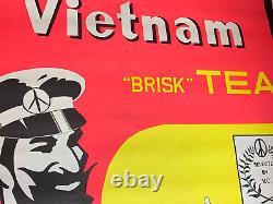 VIETNAM BRISK TEA VINTAGE 1969 BLACKLIGHT HEADSHOP POSTER By Jim Fox -NICE