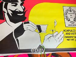 VIETNAM BRISK TEA VINTAGE 1969 BLACKLIGHT HEADSHOP POSTER By Jim Fox -NICE