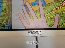 VINTAGE 1967 BLACKLIGHT POSTER zodiac VIRGO Astrology Funky Features ABSTRACT